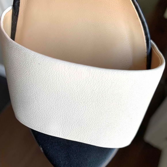 Zara Black & White Leather Summer High Heel SANDALS - Like New - Picture 5 of 11
